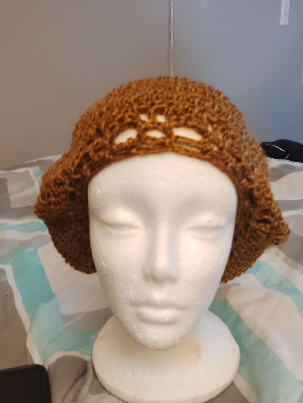 Handmade Brown Crochet Cloche Hat - Women Accessories
